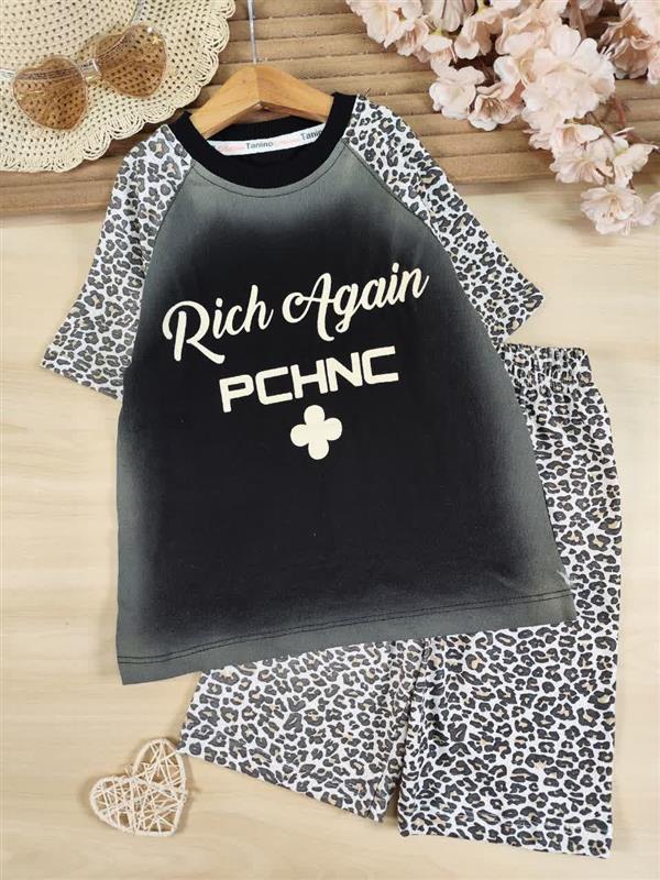تیشرت شلوارک پلنگی rich