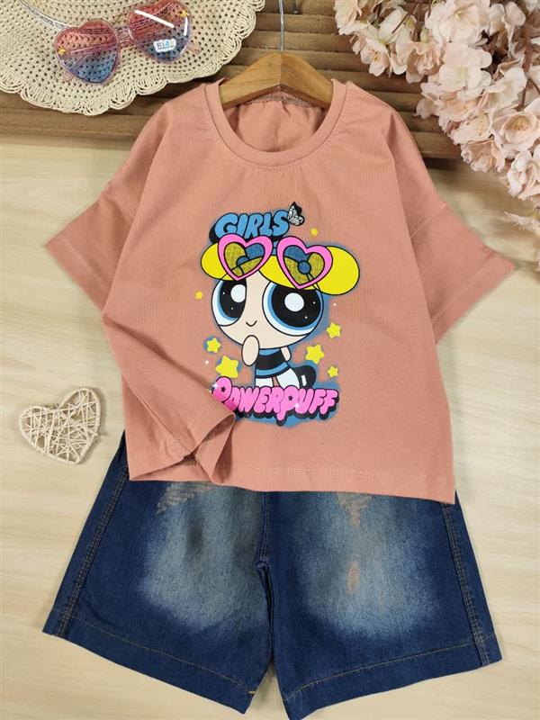 تیشرت شلوارک power puff