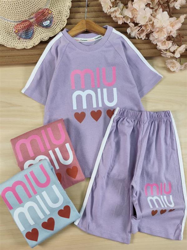 تیشرت شلوارک miu پاستیلی 