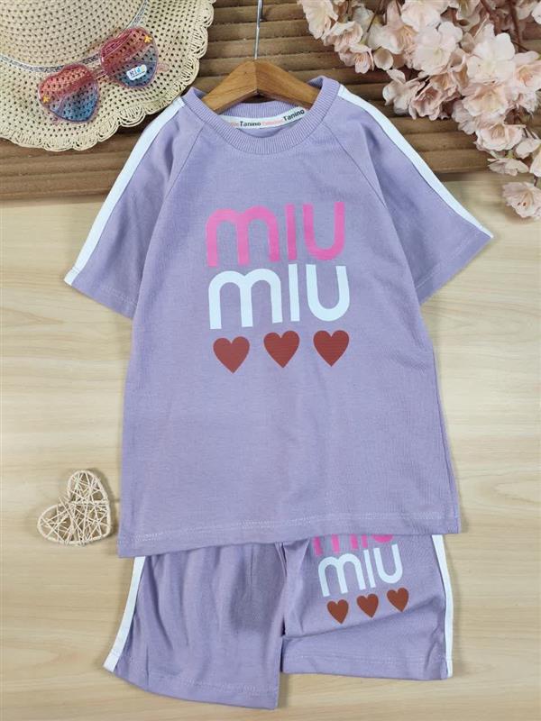 تیشرت شلوارک miu پاستیلی 