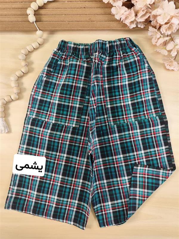 شلوارک راحتی نخی چهارخونه 