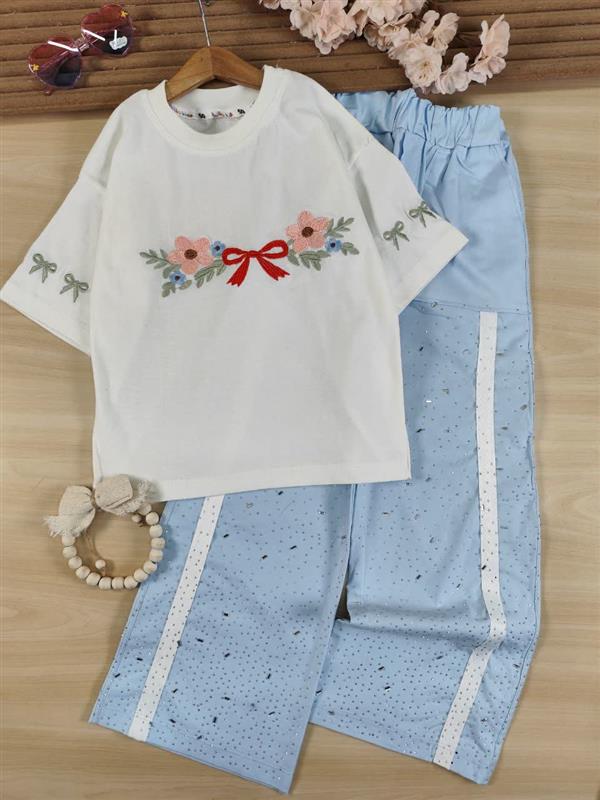 تیشرت شلوار گلدوزی ژینا 