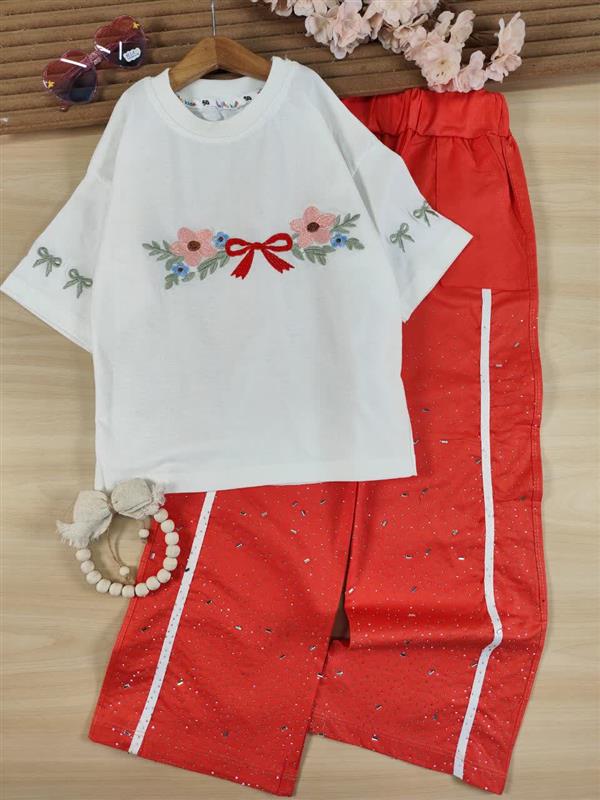 تیشرت شلوار گلدوزی ژینا 