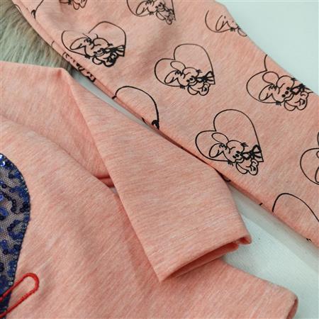 بلوز شلوار خرگوش و قلب پولکی