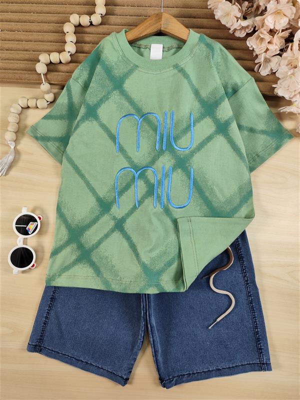 تیشرت شلوارک گلدوزی miu