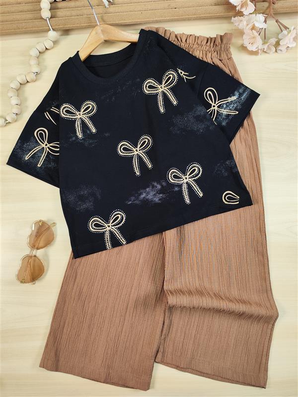 تیشرت شلوار پاپیونی محیا