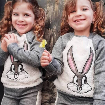 بلوز شلوار کرکی خرگوش گوش صورتی