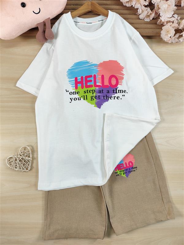 تیشرت شلوارک hello رنگی