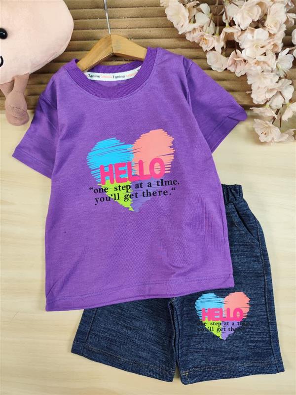 تیشرت شلوارک قلب چهار رنگ