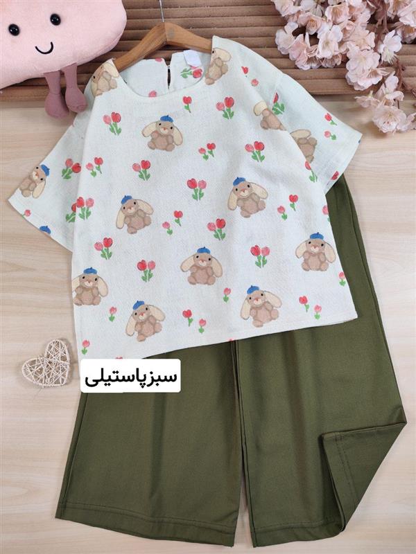 کراپ شلوارک خرگوش کلاه آبی 