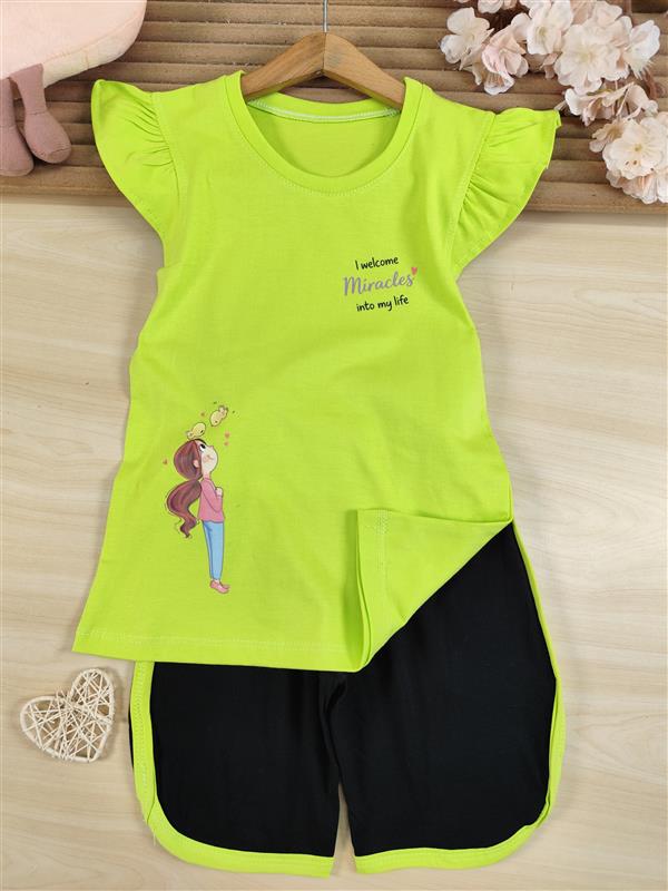 تاپ شلوارک دختر و دو پرنده