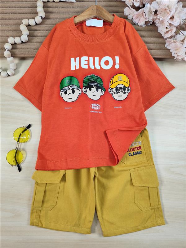 تیشرت شلوارک hello boys