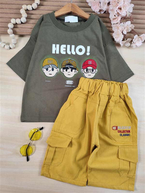 تیشرت شلوارک hello boys