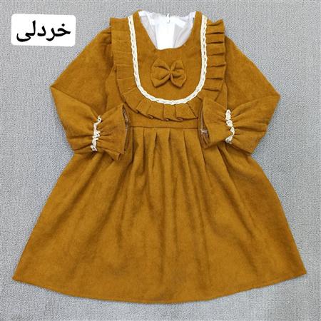 سارافون مخمل کبریتی نوار دوزی