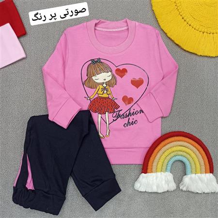 بلوز شلوار دخترک سه قلب