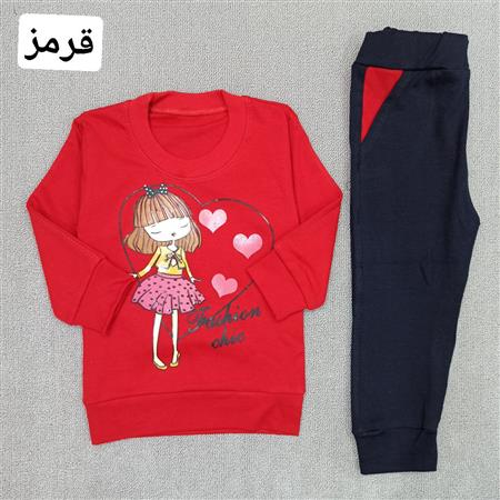 بلوز شلوار دخترک سه قلب