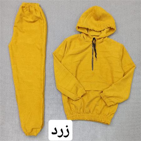 هودی شلوار مخمل کبریتی جلو جیب