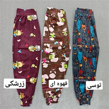 شلوار مخمل سنبادی طرح میکس