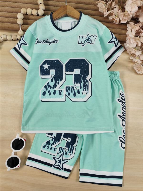 تیشرت  شلوارک ۲۳ نگینی 
