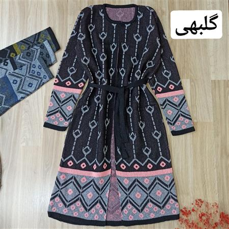 بافت جلو باز زنانه طرح لوزی