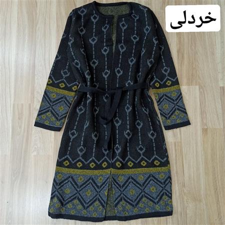 بافت جلو باز زنانه طرح لوزی