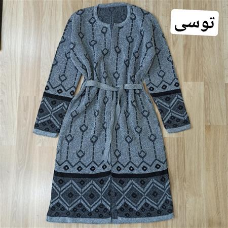 بافت جلو باز زنانه طرح لوزی