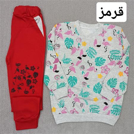 بلوز شلوار گل و فلامینگو