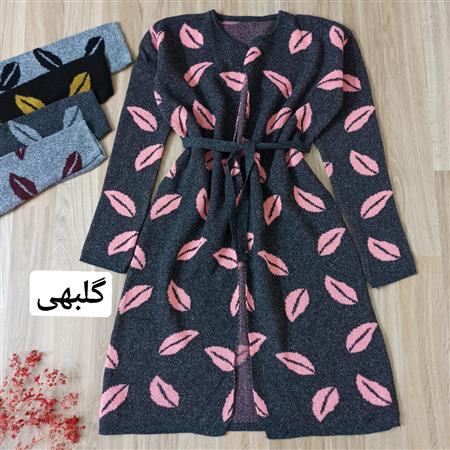 بافت جلو باز زنانه طرح برگ