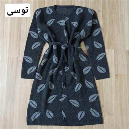 بافت جلو باز زنانه طرح برگ