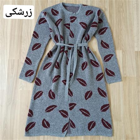 بافت جلو باز زنانه طرح برگ