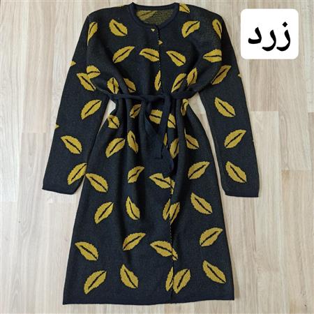 بافت جلو باز زنانه طرح برگ