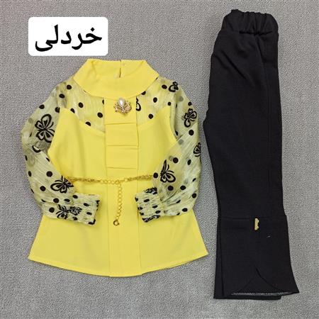 بلوز شلوار آستین حریر پروانه