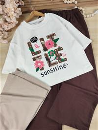کراپ شلوار گل little 
