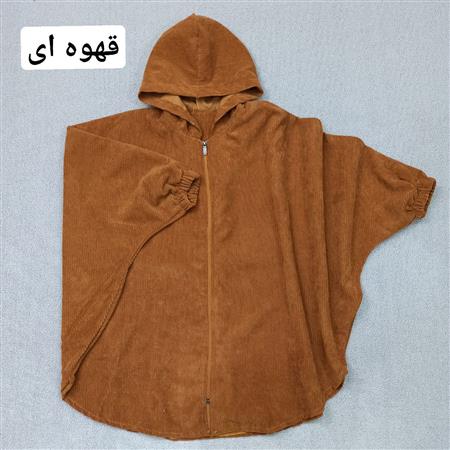شنل کلاهدار مخمل کبریتی