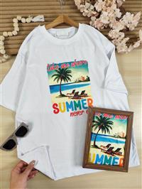 تیشرت تک سفید summer
