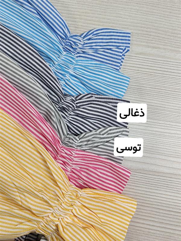 شومیز راه راه بغل بندی  - تصویر 8