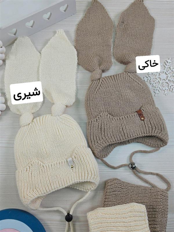 کلاه و رینگ طرح خرگوش گوش بافت - تصویر 5