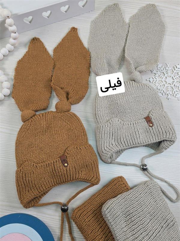 کلاه و رینگ طرح خرگوش گوش بافت - تصویر 3