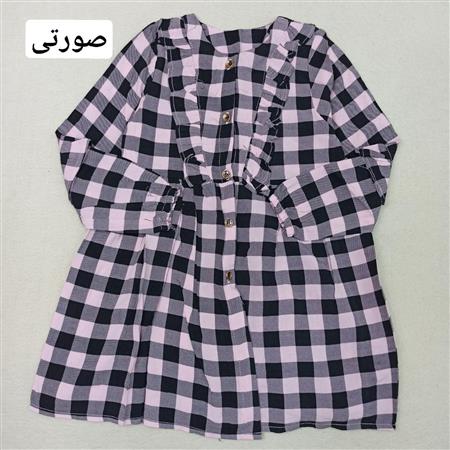 مانتو چهارخونه چین دار