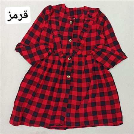 مانتو چهارخونه چین دار