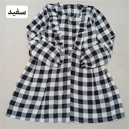 مانتو چهارخونه چین دار