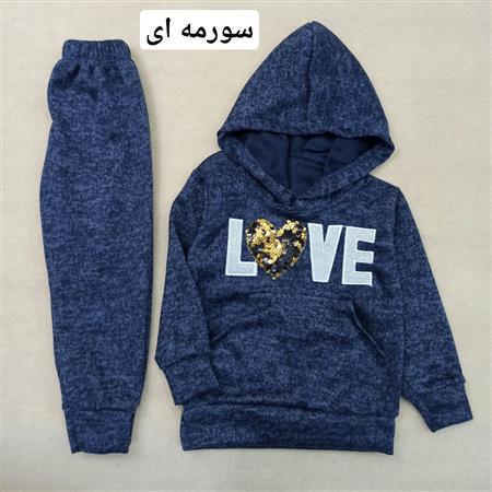 هودی شلوار Love پولکی