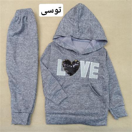 هودی شلوار Love پولکی