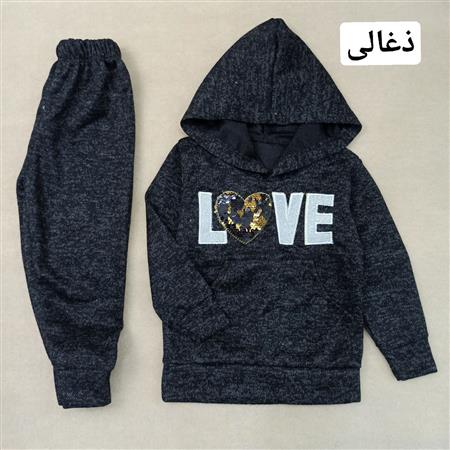 هودی شلوار Love پولکی