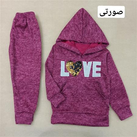 هودی شلوار Love پولکی