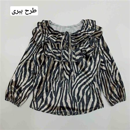 بلوز مجلسی یقه چین دار مخمل