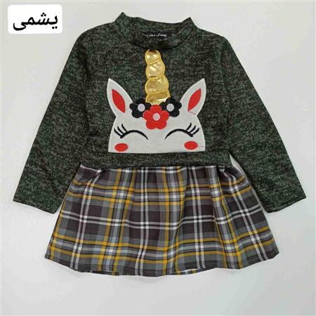 پیراهن آنغوره دامن چهارخونه تکشاخ