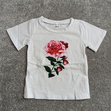 تیشرت سفید گل رز تکسایز