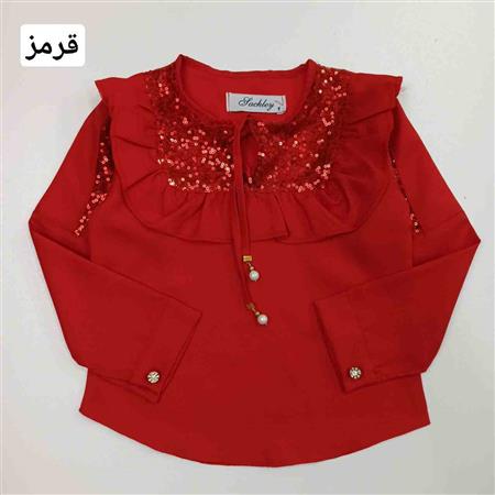 شومیز مجلسی یقه پولکی سایز کوچک