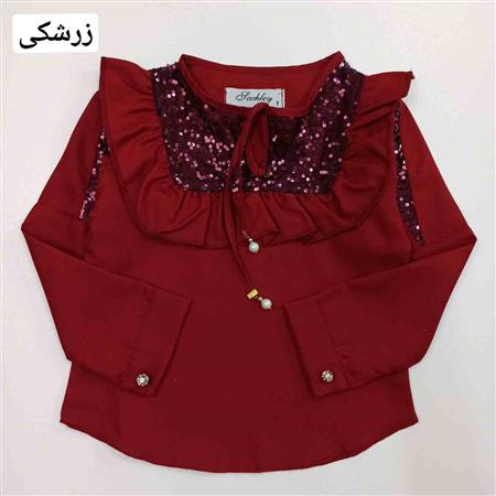 شومیز مجلسی یقه پولکی سایز بزرگ